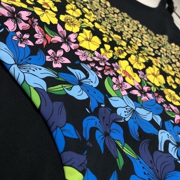 NEW Onia Rachel Floral Yellow Blue Pink Flower Black Stretchy One Piece Swimsuit - Picture 5 of 16